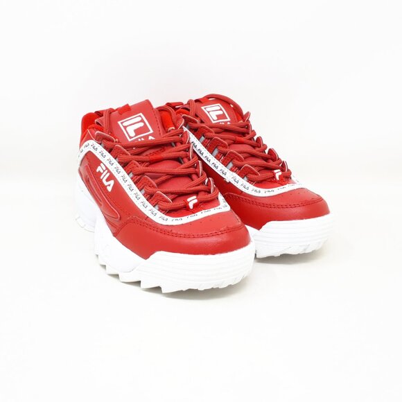 FILA Disruptor II Premium Womens Size 5 US Casual Shoe Sneaker Chunky Retro Red - Picture 4 of 12
